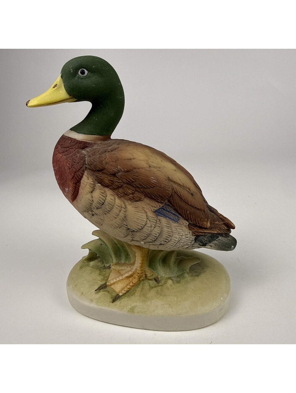 Lefton Mallard Duck Figurine KW214 Hand Painted Porcelain Bisque Bird Statue